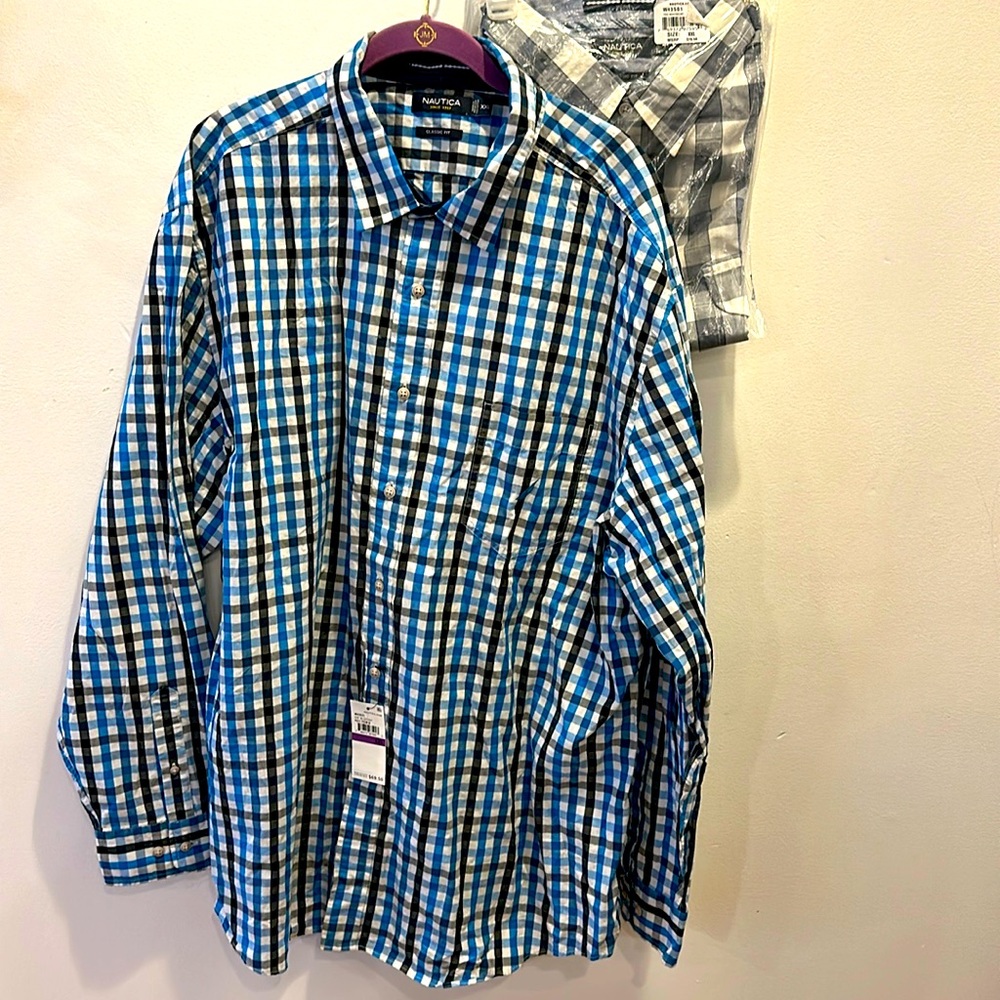2 shirt bundle. Xxl plaid dress shirts. Brand new